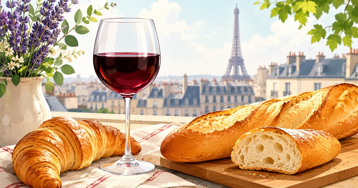 フランス、ボルドーワインとパン